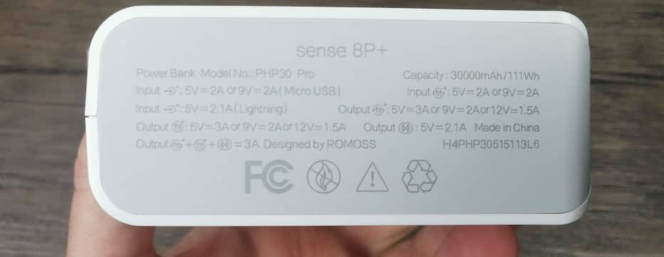 Romoss Sense8P+ Specs