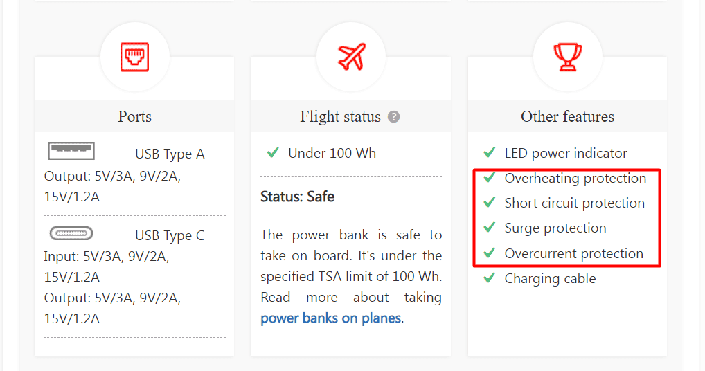 safe power bank features